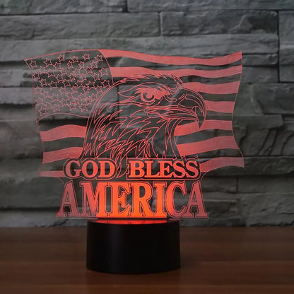 Colorful Touch Control LED 3D Eagle Night Light