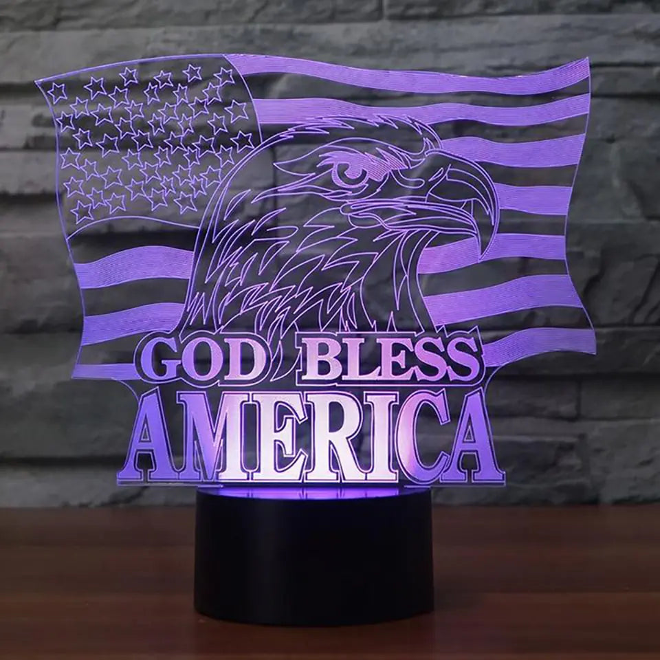 Colorful Touch Control LED 3D Eagle Night Light